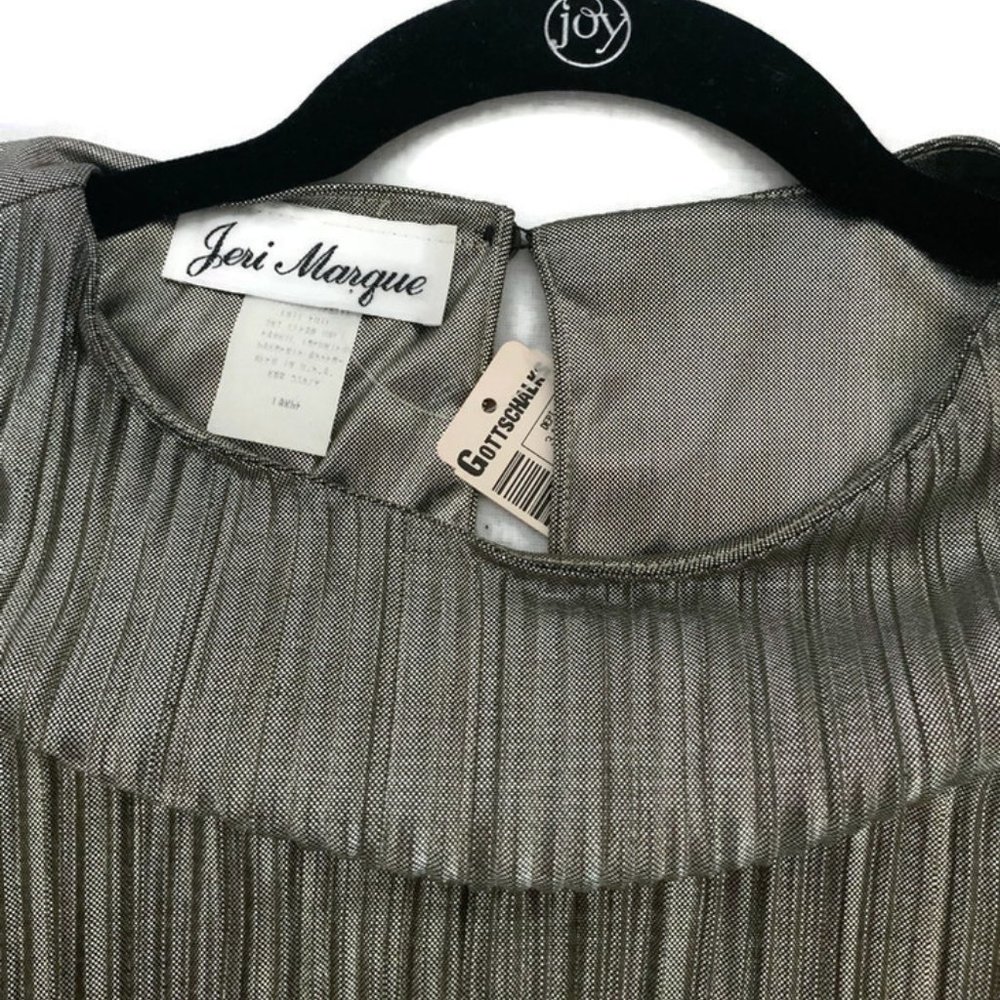 New 1980's Jeri Marque Silver Lame Pullover Top - Picture 3 of 4